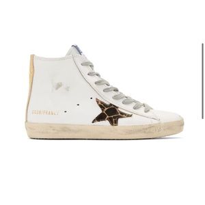 GGDB White Cheetah Franco Sneakers